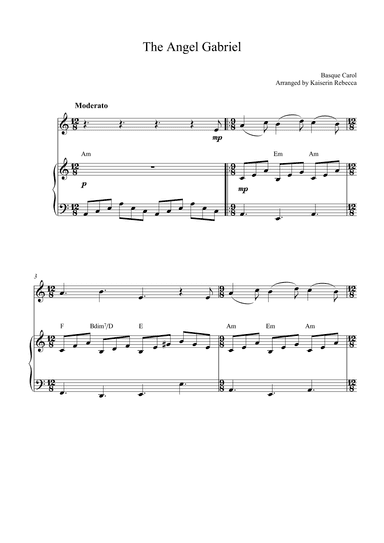 The Angel Gabriel (arr. Kaiserin Rebecca)