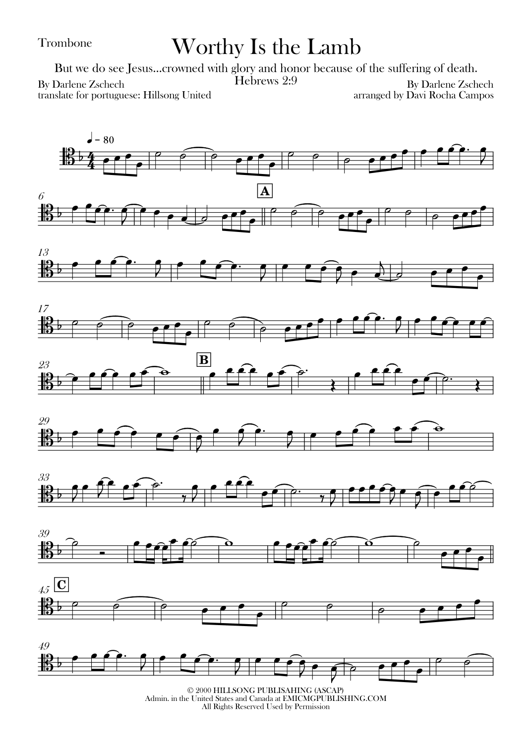 Worthy Is The Lamb (arr. Davi Rocha Campos)