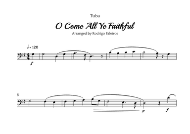 O Come All Ye Faithful (for tuba solo) (arr. Rodrigo Faleiros)