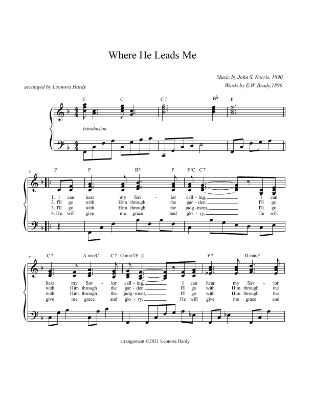 Where He Leads Me (arr. Leonora Hardy)
