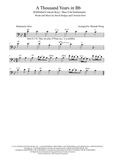 A Thousand Years (arr. Miranda Wong)