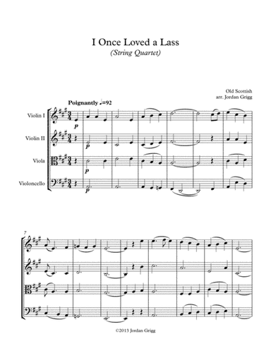 I Once Loved a Lass (String Quartet) (arr. Jordan Grigg)
