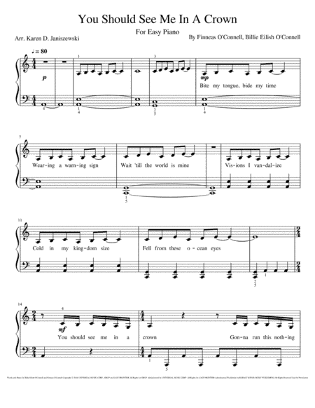 You Should See Me In A Crown (arr. Karen D. Janiszewski)