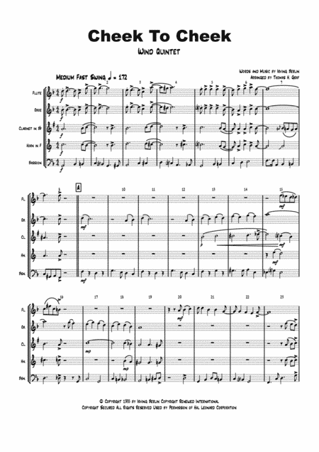 Cheek To Cheek (arr. Thomas H. Graf)