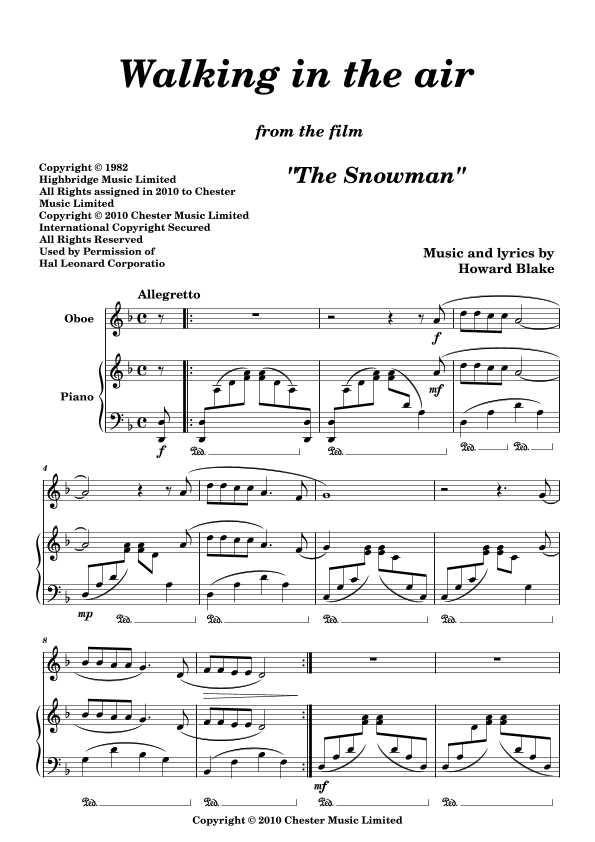 Walking In The Air (arr. Glenn Martin)