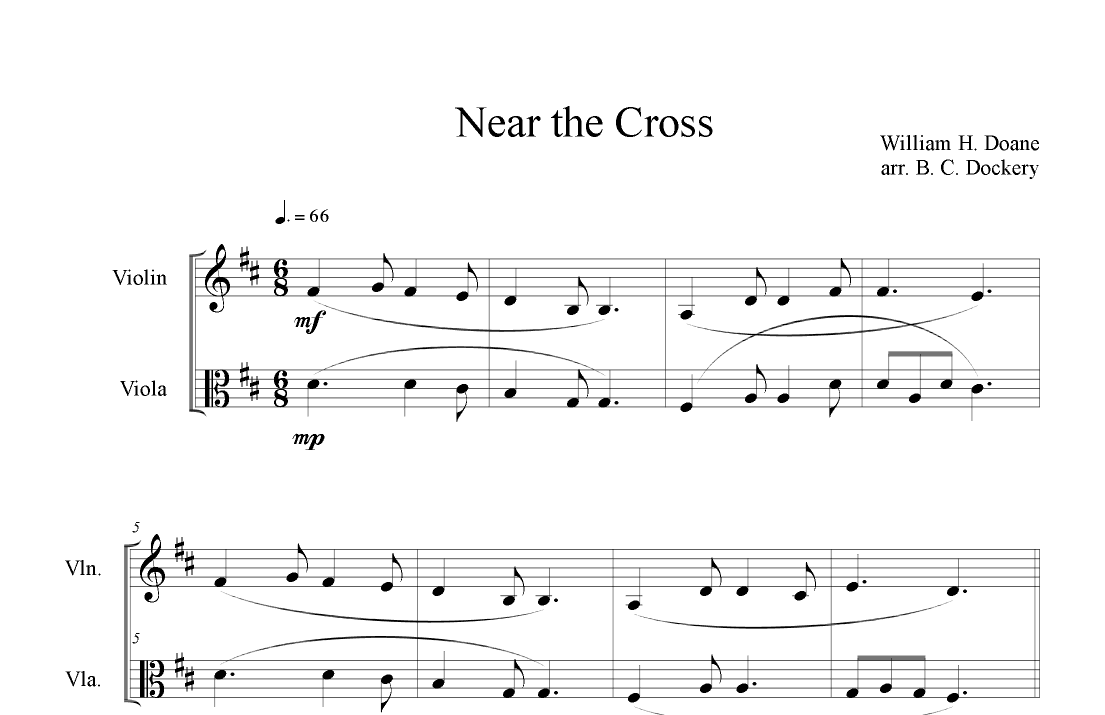 Near the Cross (Violin and Viola Duet) (arr. B. C. Dockery)