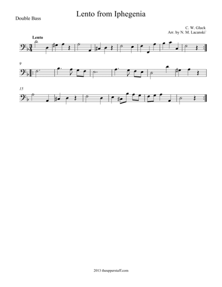 Lento from Iphegenia (arr. Nick Lacanski)