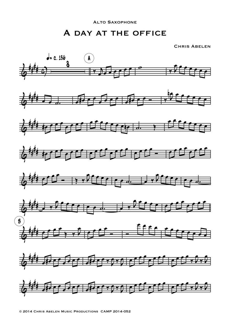 A day at the office (album) - 13 alto & soprano saxophone parts
