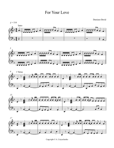 For Your Love (arr. A. Ustynchenko)