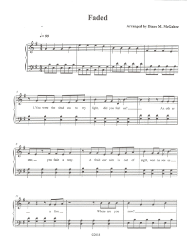 Faded (arr. Diane M. McGahee)