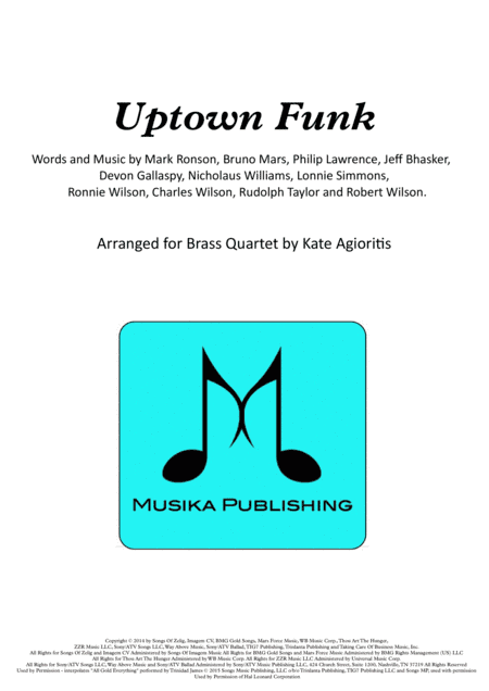 Uptown Funk (arr. Kate Agioritis)