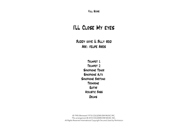 I'll Close My Eyes (arr. Felipe Aires)