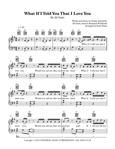 What If I Told You That I Love You (arr. Javin Tham)