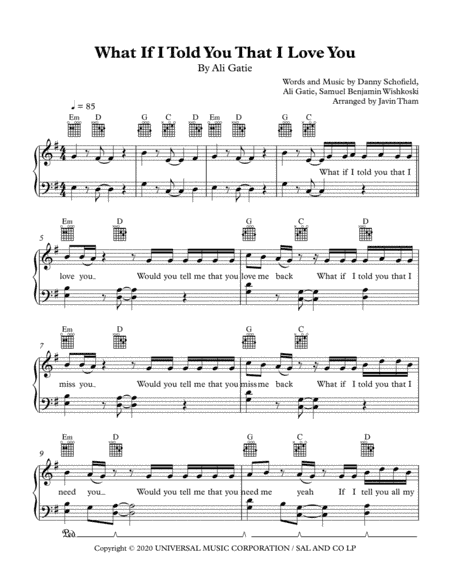 What If I Told You That I Love You (arr. Javin Tham)