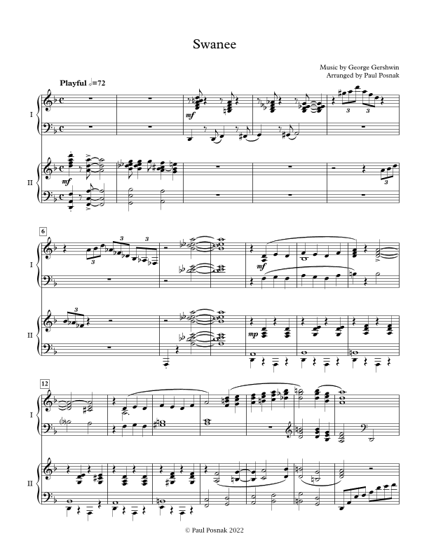 Swanee (arr. Paul Posnak)