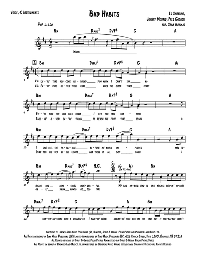 Bad Habits (arr. Sean Arawjo)