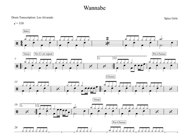 Wannabe (arr. Drum Transcription: Leo Alvarado)