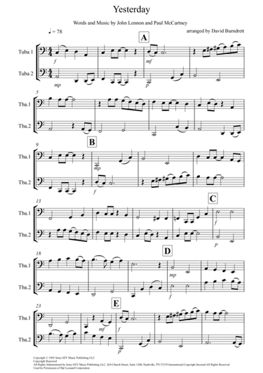 Yesterday (arr. David Burndrett)