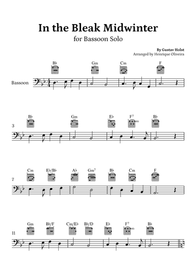 In the Bleak Midwinter (Bassoon Solo) - Beginner Level (arr. Henrique Oliveira)