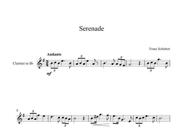 Serenade - Franz Schubert (Clarinet) (arr. Digital Book Music)