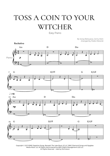 Toss A Coin To Your Witcher (arr. Pedro Merendi)