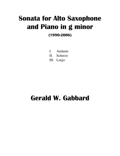 Sonata for Alto Saxophone and Piano (1990-2006)