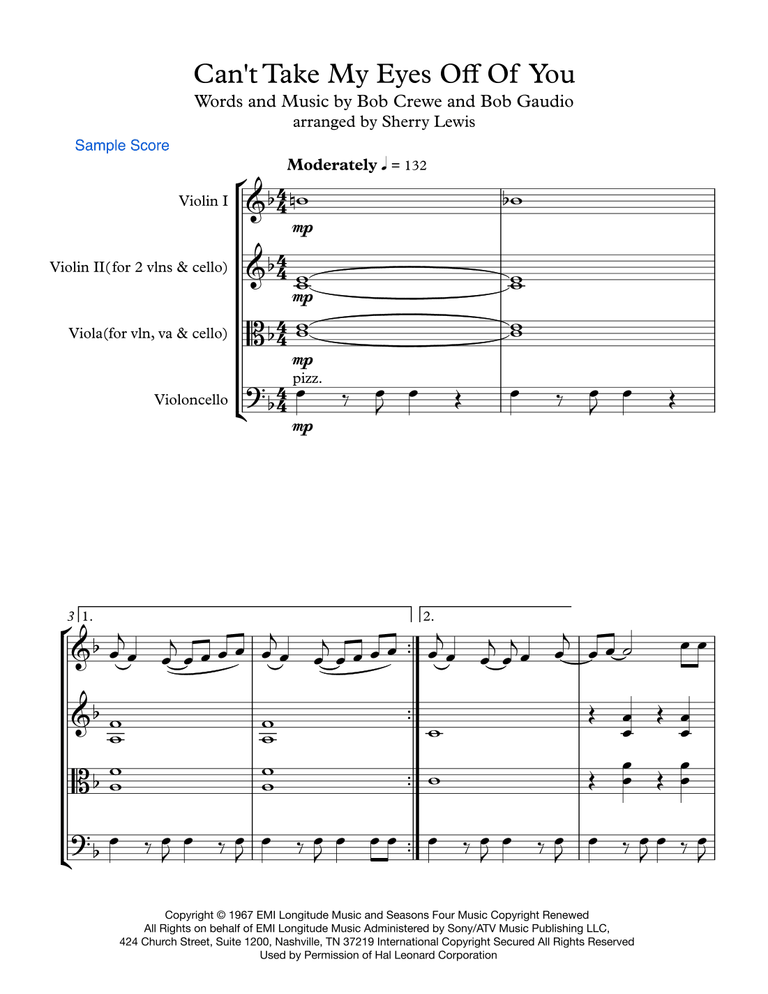 Can't Take My Eyes Off Of You (arr. Sherry Lewis)