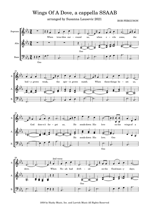 Wings Of A Dove (arr. Susanna Lausevic)