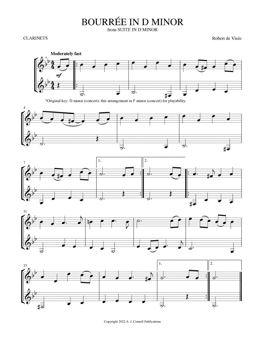 Bourre´e in D Minor (from Suite in D Minor) (arr. Mark Phillips)