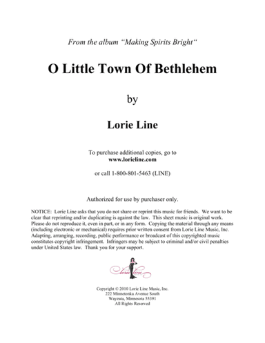 O Little Town Of Bethlehem (arr. Lorie Line)