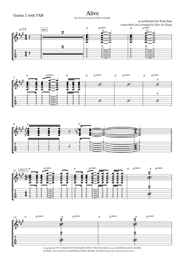 Alive (arr. Joeri de Graaf)