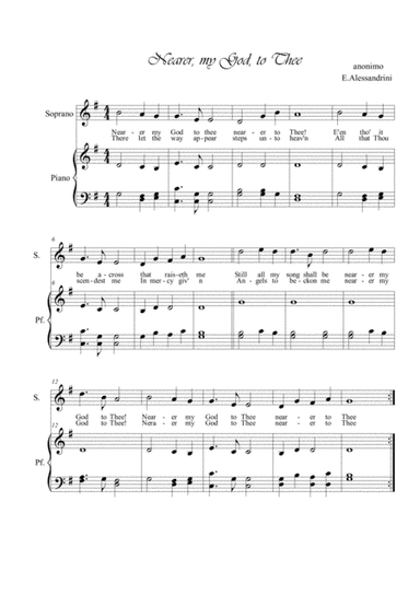 Nearer my God to thee. Voice and piano (arr. Ester Alessandrini)