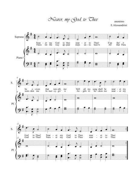 Nearer my God to thee. Voice and piano (arr. Ester Alessandrini)