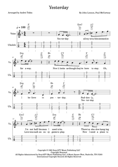 Yesterday (arr. Andrei Todea)