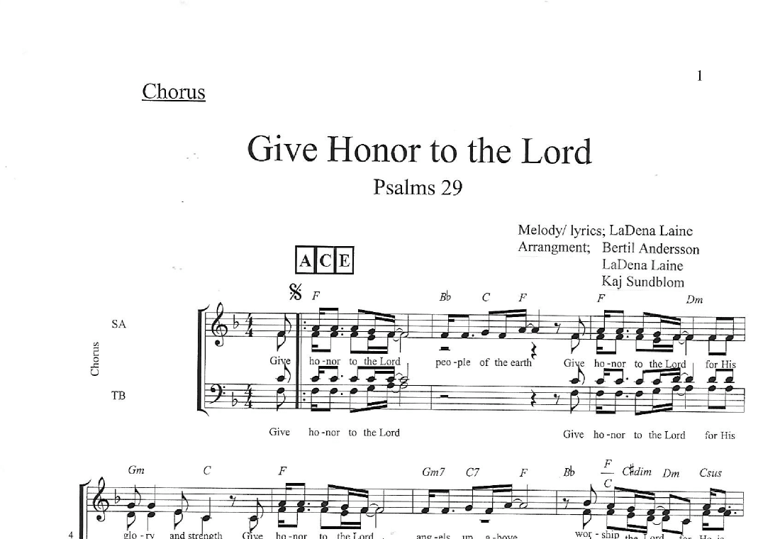 Give Honor to the Lord