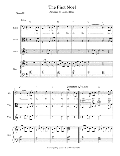 The First Noel - strings and piano (arr. Connie Boss)