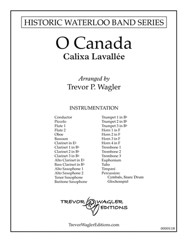 O Canada (arr. Trevor P. Wagler)