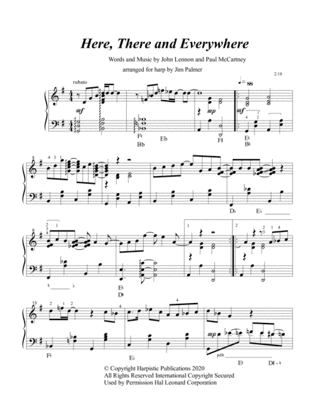 Here, There And Everywhere (arr. Jim Palmer)