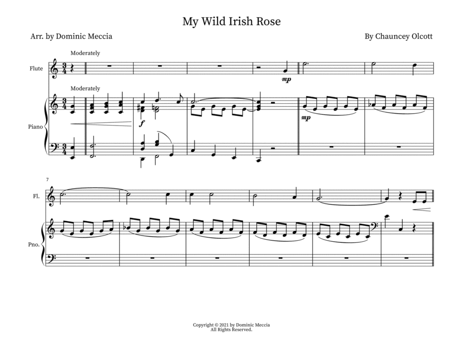 My Wild Irish Rose (arr. Dominic Meccia)