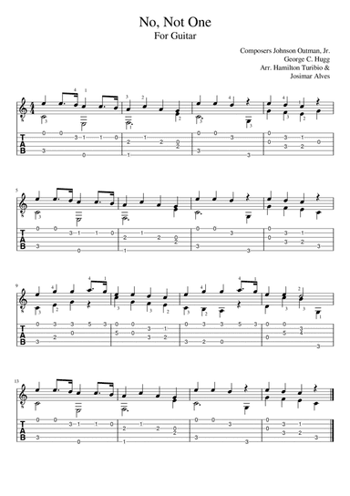 No not one (arr. Josimar Alves Fonseca)