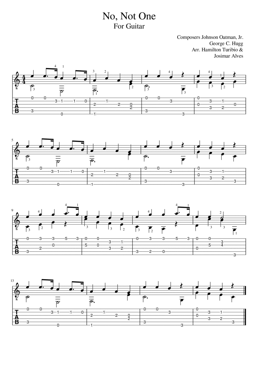 No not one (arr. Josimar Alves Fonseca)