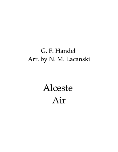 Alceste Air (Easy) (arr. Nick Lacanski)