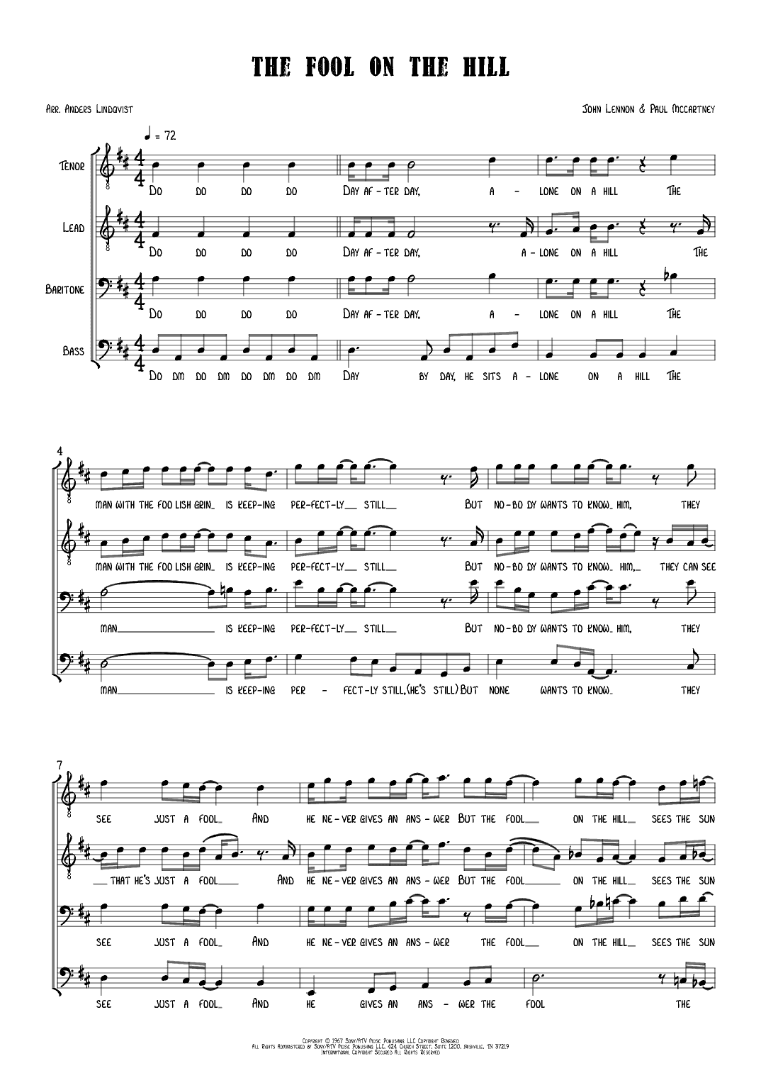 The Fool On The Hill (arr. Anders Lindqvist)
