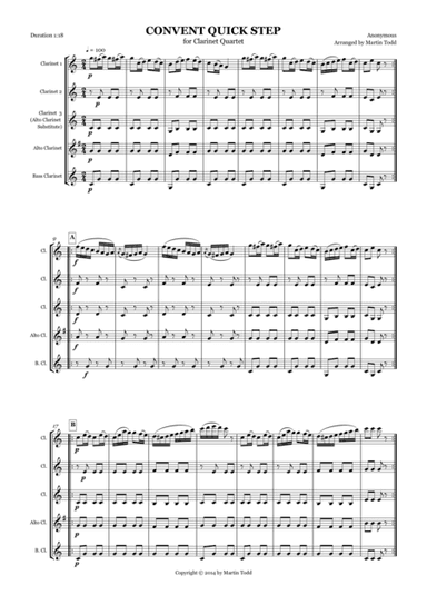 Convent Quick Step for Clarinet Quartet (arr. Martin Todd)