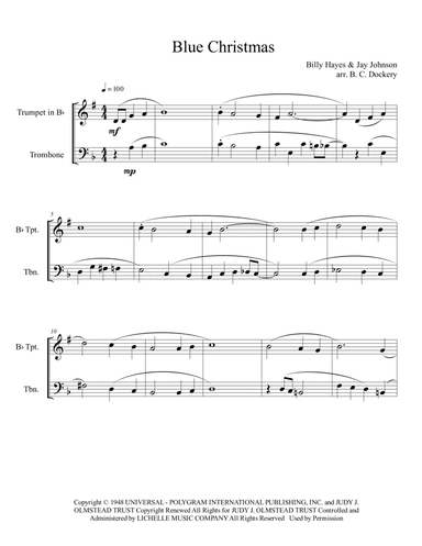 Blue Christmas (arr. B. C. Dockery)