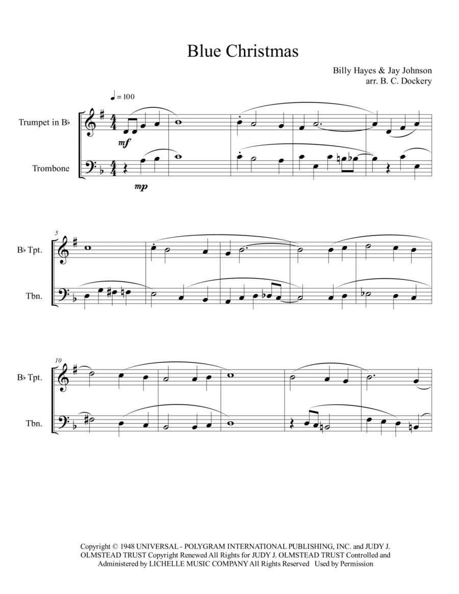 Blue Christmas (arr. B. C. Dockery)