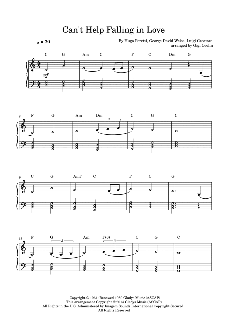 Can't Help Falling In Love (arr. Gigi Ceolin)