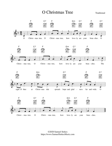 O Christmas Tree - lead sheet in F major (arr. Samuel Stokes)