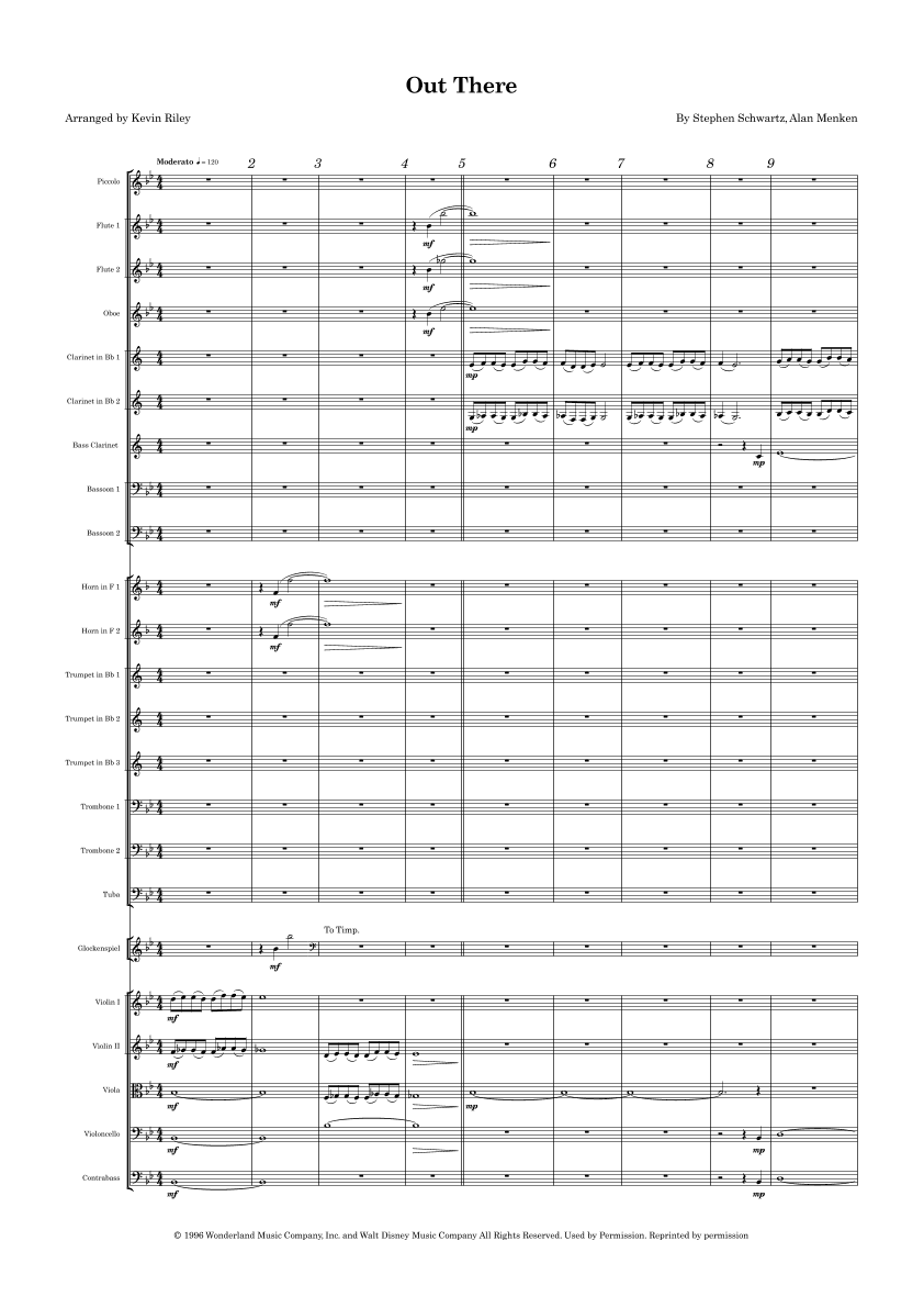 Out There (arr. Kevin Riley)