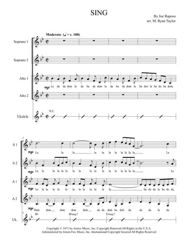 Sing (arr. M. Ryan Taylor)